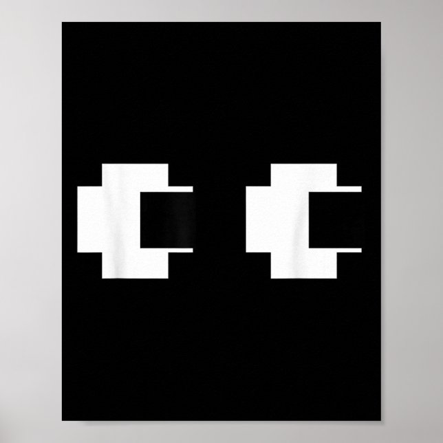Póster Retro Arcade Video Game Ghost Eyes Halloween Group (Frente)