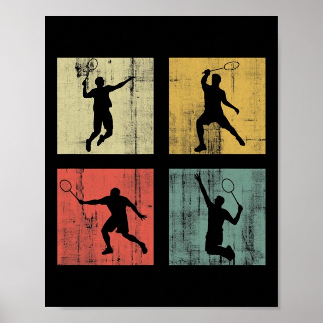 Póster Retro Badminton (Frente)