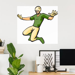 Póster Retro Baseball Player Vintage Sports Graphic