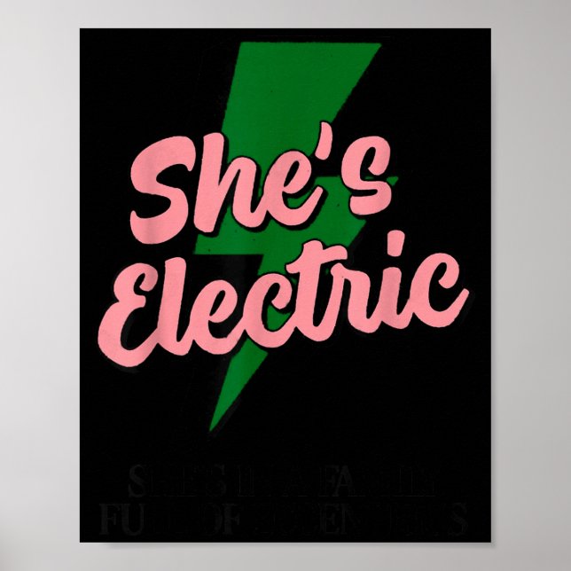 Póster Retro Basic Lightning Quote She Electric Funny Sim (Frente)