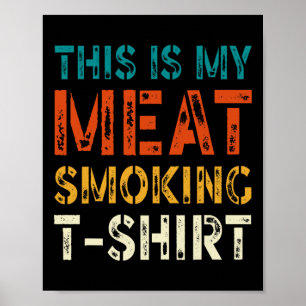 Póster Retro Bbq Smoker Vintage Us Flag This Is My Meat S