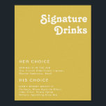 Póster Retro Beach | Letrero de Bebidas con Sello de Oro<br><div class="desc">Esta señal retro de bebidas con firma dorada de playa es perfecta para tu sencilla boda de verano vintage, colorida y boho tropical. Su fuente bohemia única de mediados de siglo le da a este diseño un ambiente hippie clásico minimalista y divertido. Supongamos que estás buscando un diseño que presente...</div>