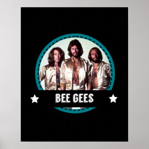 Póster Retro Bee Gees Banda de iconos tributos de los año