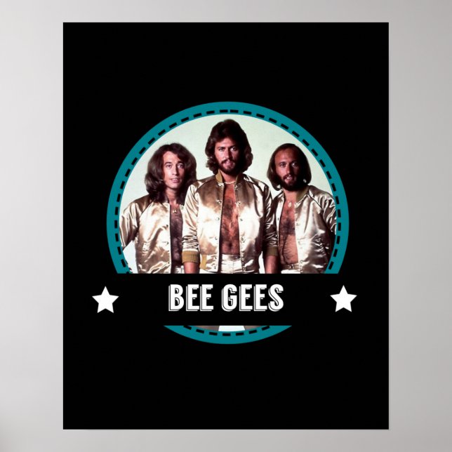 Póster Retro Bee Gees Banda de iconos tributos de los año (Frente)