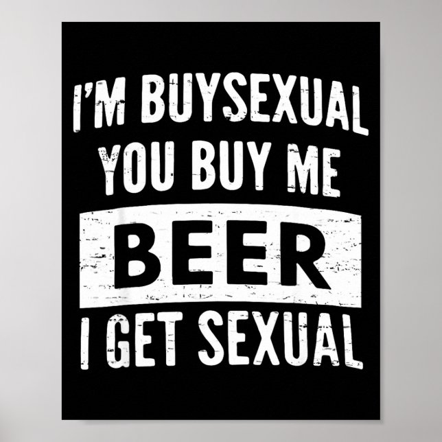 Póster Retro Beer Funny I'm Buyual You Buy Me Beer I Get  (Frente)