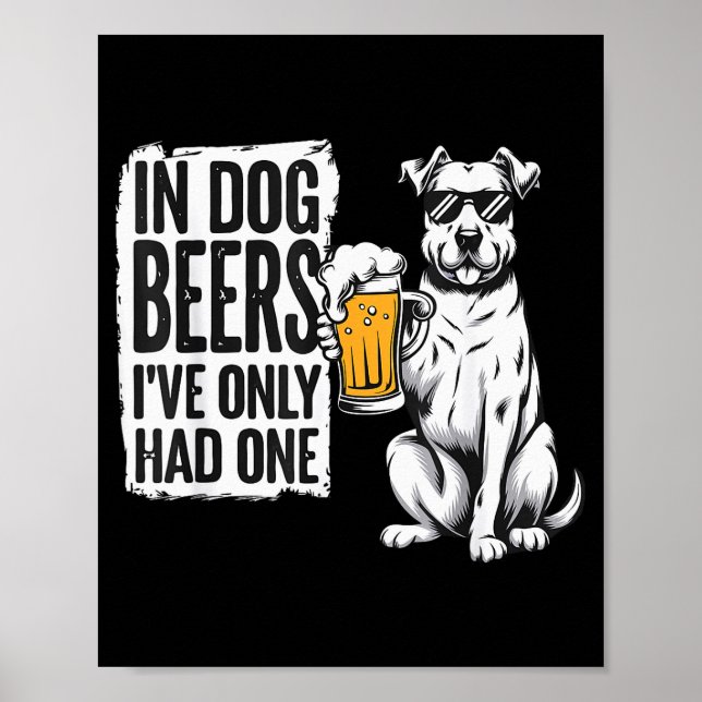 Póster Retro Beer Pun Bar Pub Crawl Party Men - Funny Bee (Frente)