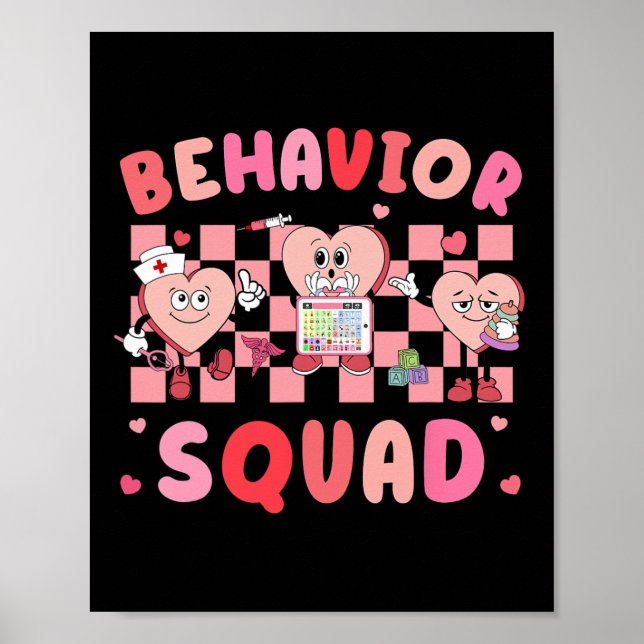Póster Retro Behavior Therapist Valentine Applied Behavio (Frente)