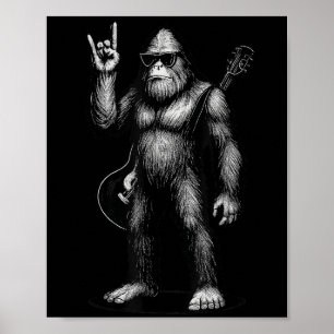 Póster Retro Big Foot Rock Regalos Musicales Hombres Muje