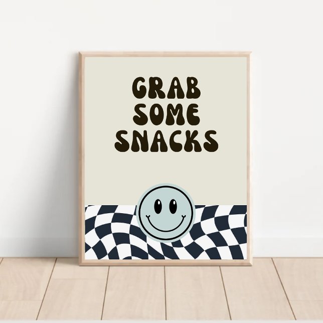 Póster Retro blanco y negro agarra algunos Snacks símbolo (Subido por el creador)