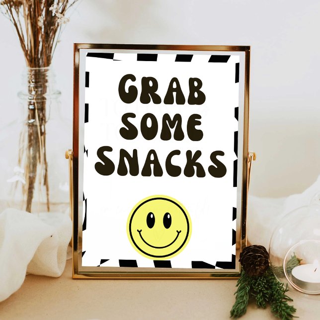 Póster Retro blanco y negro agarra algunos Snacks símbolo (Subido por el creador)
