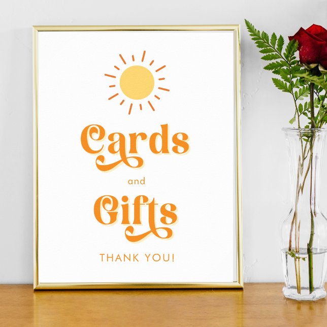 Póster Retro Boho Sun Cards and Gifts Baby Shower Rótulo (Subido por el creador)