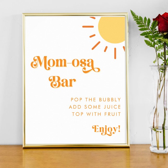 Póster Retro Boho Sun Sunshine Mom-Osa Bar Baby Shower (Subido por el creador)