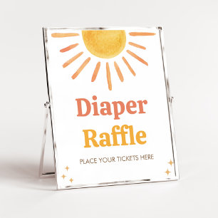 Póster Retro Boho Sunshine Baby Shower Diaper Raffle