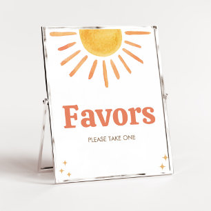 Póster Retro Boho Sunshine Baby Shower Favores