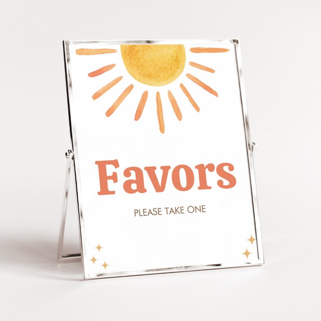 Póster Retro Boho Sunshine Baby Shower Favores (Boy Boho Sunshine Baby Shower Favors Sign)