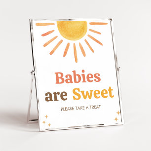 Póster Retro Boho Sunshine Baby Shower Los bebés son dulc