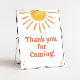 Póster Retro Boho Sunshine Gracias por venir