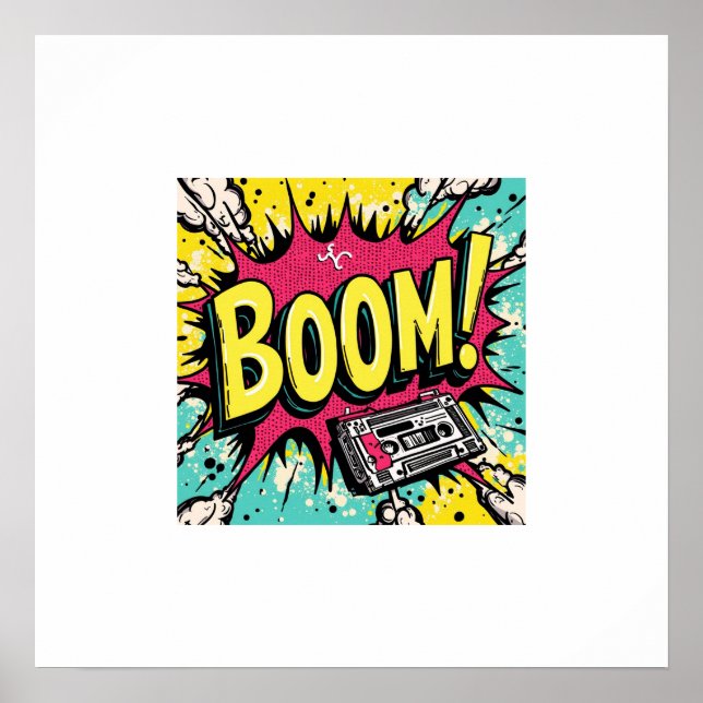 Póster Retro Boombox Blast (Frente)