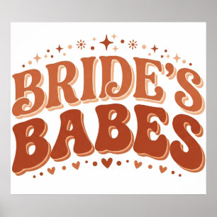 Póster Retro Bride's Babes Terracotta Despedida de Solter