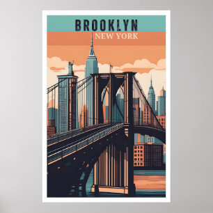 Póster Retro Brooklyn: Explorando el nostálgico barrio de