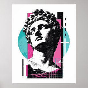 Póster Retro Brutalista Jesús Estatua Griega Colosenses 2