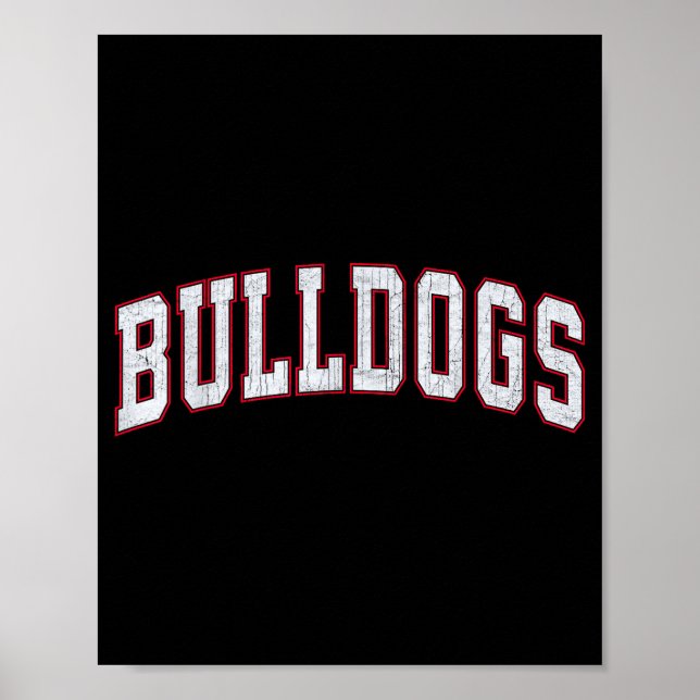 Póster Retro Bulldogs For Men Women Boys Girls Kids  (Frente)