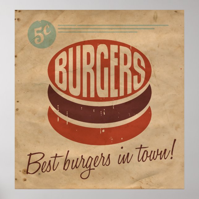 Póster Retro Burger (Frente)