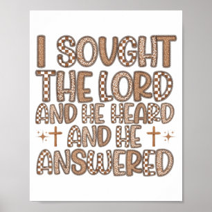 Póster Retro Busqué Al Señor Me Escuchó Biblia Cristiana