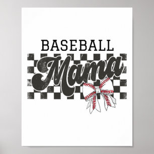 Póster Retro Bysebyll Mama Checkered Bysebyll Para Mom Mo