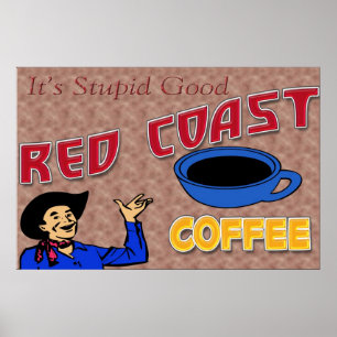Póster Retro Café Costa Roja