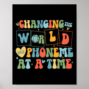 Póster Retro Cambiando El Mundo Un Fonema A La Vez Divert