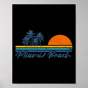 Póster Retro Camisetas Miami Beach Florida Mujeres Hombre
