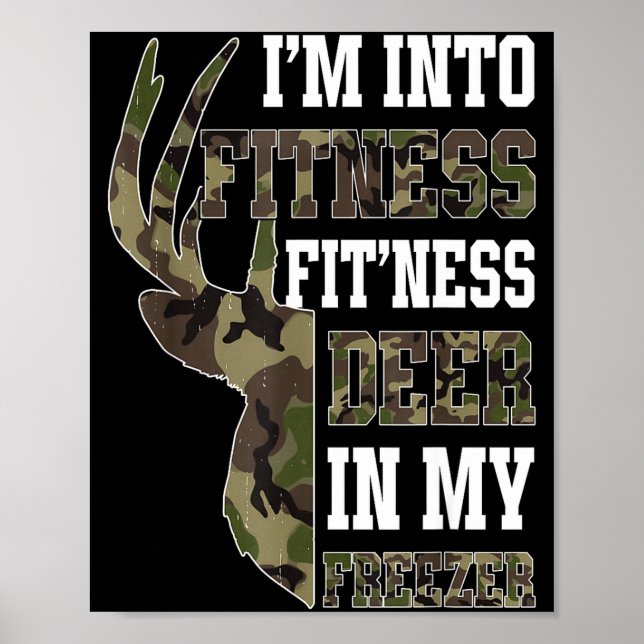 Póster Retro Camo Deer Hunting Funny Wildlife Hunter Men  (Frente)