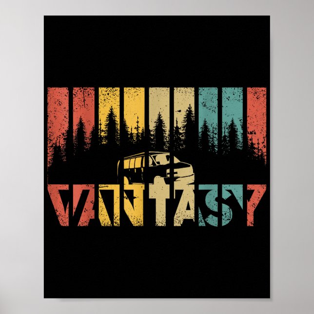 Póster Retro Camper Van Life - Vanlife de época (Frente)