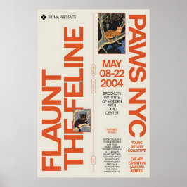 Póster Retro Cat Art Exhibition Poster NYC Feline Show