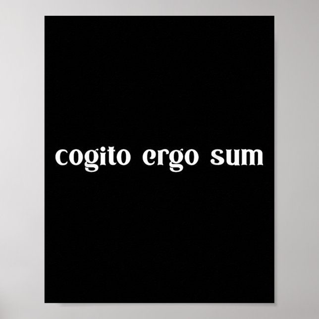 Póster Retro Cogito Ergo Sum Metaphysics Humanism Ethics  (Frente)