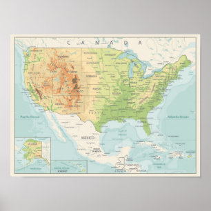 Póster Retro Color Map of the World