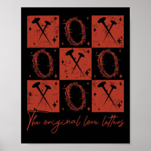 Póster Retro Comprobado San Valentín Xoxo Las Cartas de A