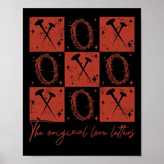 Póster Retro Comprobado San Valentín Xoxo Las Cartas de A (Frente)