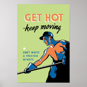 Póster Retro consiga caliente guardan el moverse