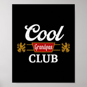 Póster Retro Cool Club de Abuelos Familia Combinación Día