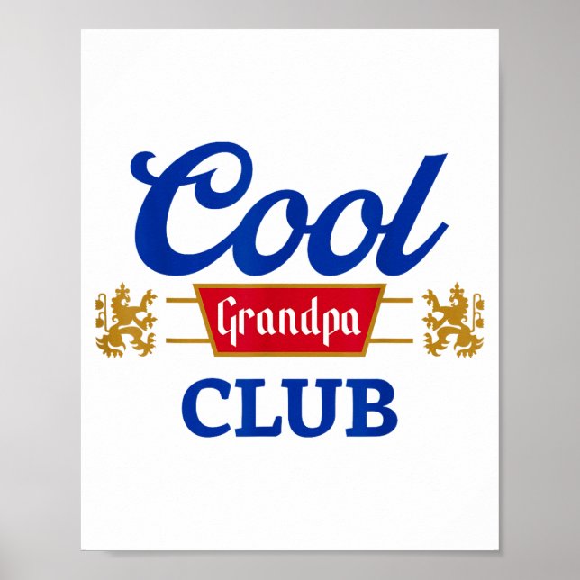Póster Retro Cool Grandpa Club Family Matching Father's D (Frente)