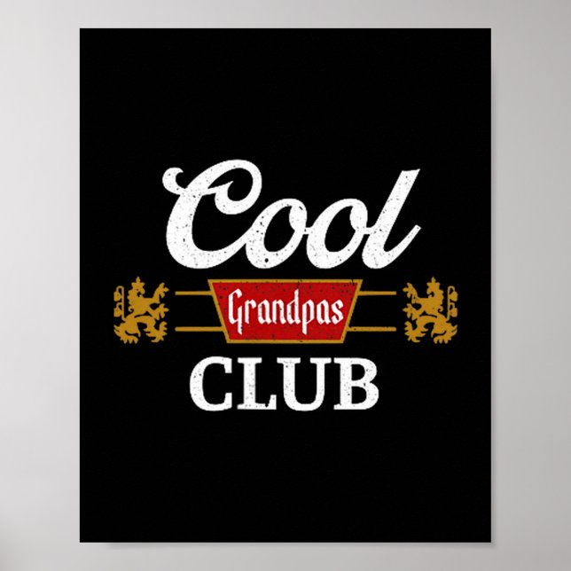 Póster Retro Cool Grandpas Club Family Matching Father's  (Frente)