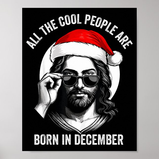 Póster Retro Cool People Are Born In December Christian C (Frente)