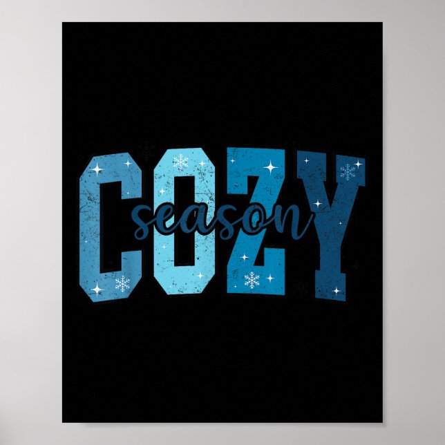 Póster Retro Cozy Season Cute Winter Vibes Tis The Season (Frente)