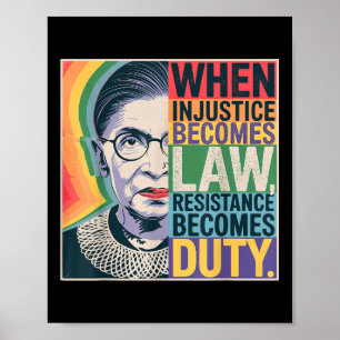 Póster Retro cuando la injusticia se convierte en resiste