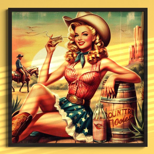 Póster Retro Cute Cowgirl (Subido por el creador)