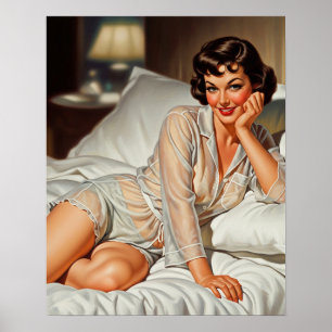 Póster Retro Cute Woman '50 Pin-up