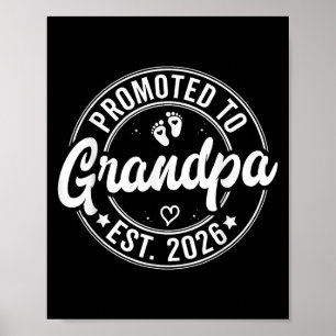 Póster Retro Dad Est. 2026 Promocionado Al Abuelo Est 202