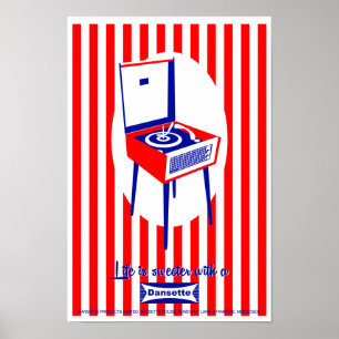 Póster Retro Dansette, jugador de discos Pop Art poster